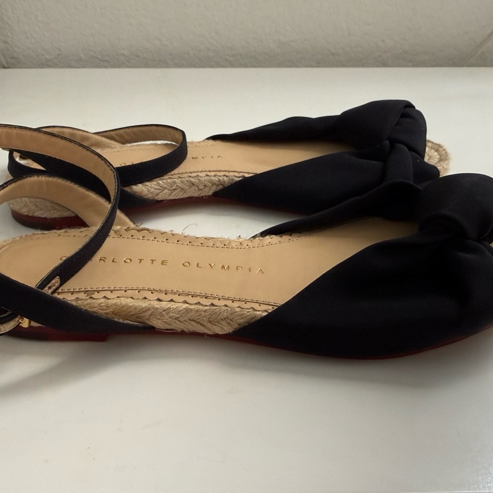 Charlotte Olympia made in Italy 🇮🇹 Black Espadrille Sandals - Picture 5 of 5
